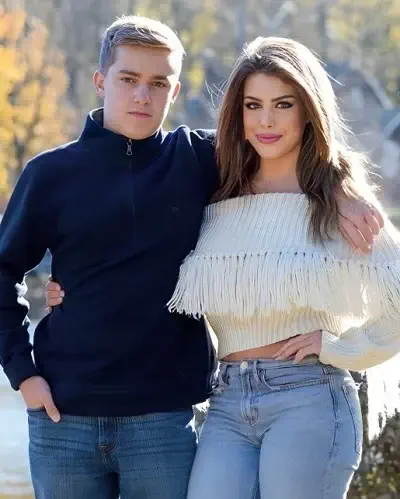 Isabella DeLuca with her brother
