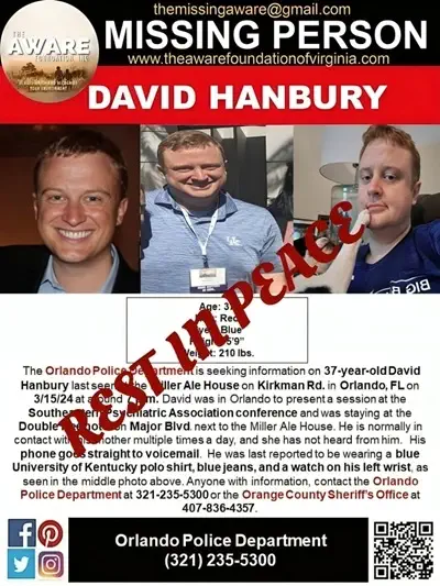 David Hanbury missing poster
