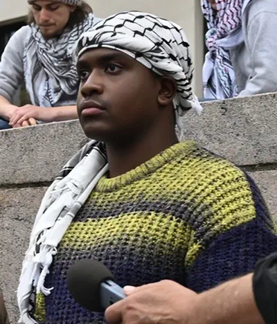 Khymani James during protest